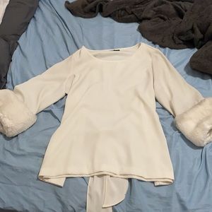 Alfani white dressy shirt with tie behind